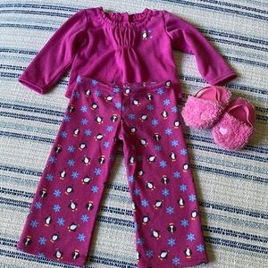 American Girl Doll Penguin Pajamas and Slippers